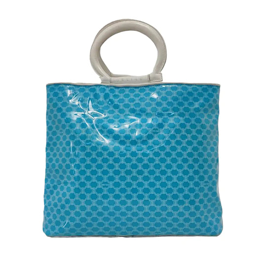 CELINE Blue Special Material Triumphal Arch Handbag Silver Hardware-(SKU)-950400096