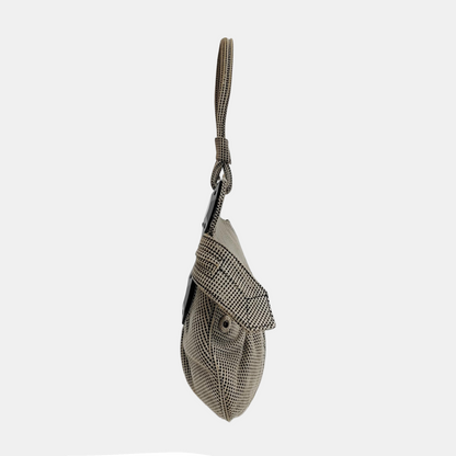 FENDI Gray Suede Handbag Silver Hardware-(SKU)-950362513