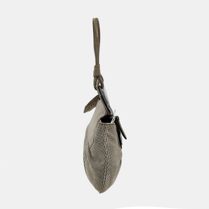 FENDI Gray Suede Handbag Silver Hardware-(SKU)-950362513