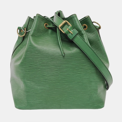 LOUIS VUITTON NÉONOÉ  Small size 绿色EPI牛皮水波纹Bucket bag斜挎包Shoulder Bag Handbag Golden hardware Vintage model Removable shoulder strap-(SKU)-950349163