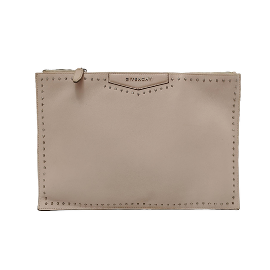 GIVENCHY Pink Cowhide Stud Handbag Silver Hardware-(SKU)-950713863