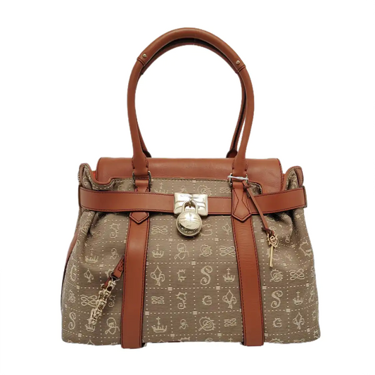 LANCEL Khaki Nylon Flower Handbag Golden hardware-(SKU)-950489548