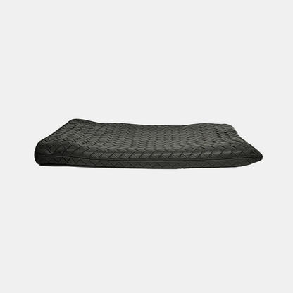 BOTTEGA VENETA Dark grey leather woven clutch Black hardware-(SKU)-950533562