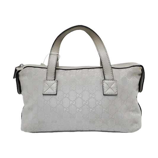 GUCCI Gray Canvas Monogram Handbag Silver Hardware-(SKU)-944904855