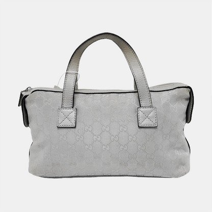 GUCCI Gray Canvas Monogram Handbag Silver Hardware-(SKU)-944904855