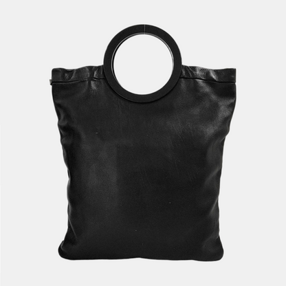 CELINE Black leather quilted handbag Silver Hardware-(SKU)-950632475