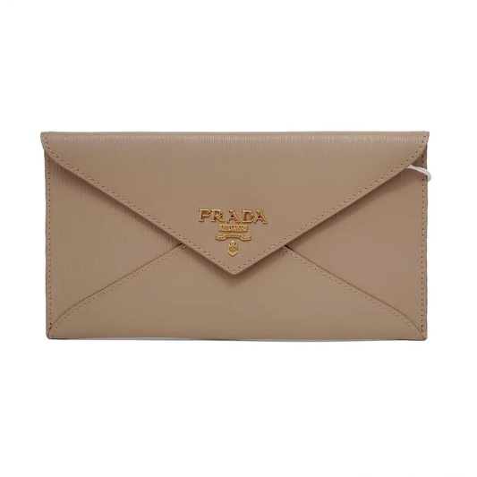 PRADA Nude Pink Cowhide Logo Handbag Golden hardware-(SKU)-950774692