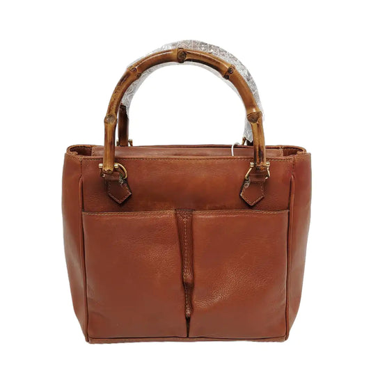 GUCCI Bamboo 1947 Brown cowhide bamboo handle handbag Golden hardware-(SKU)-945614292