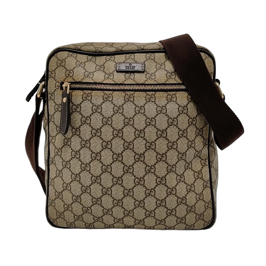 GUCCI GG Supreme Ebony Coated Canvas Monogram Shoulder Bag Golden hardware-(SKU)-948601778