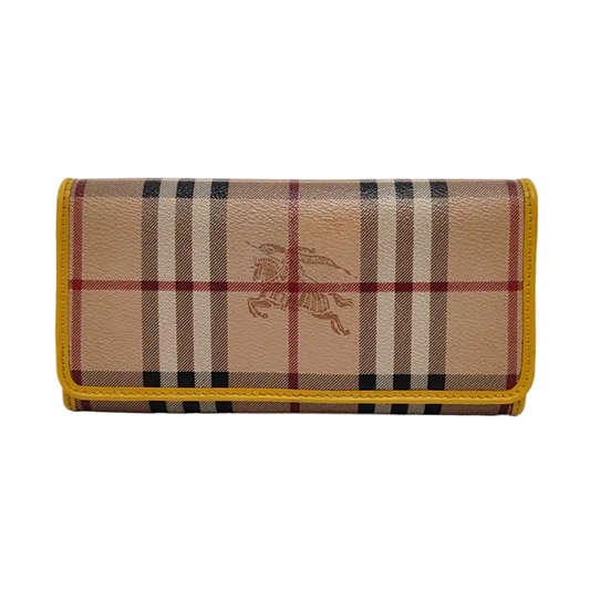 BURBERRY Khaki Coated Canvas Warhorse Plaid Wallet Golden hardware Sub-bag-(SKU)-951243159