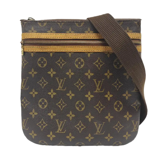 LOUIS VUITTON BOSPHORE Brown Coated Canvas Monogram Single Shoulder Bag Crossbody Golden hardware-(SKU)-950950997