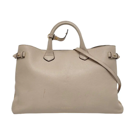 BURBERRY The Banner Large size Beige Cowhide Single Shoulder Bag Crossbody Bag Handbag Golden hardware Removable shoulder strap-(SKU)-951413572