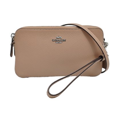 COACH Camera Bag Brown Leather Single Shoulder Bag Crossbody Bag Silver Hardware Removable shoulder strap-(SKU)-951332915
