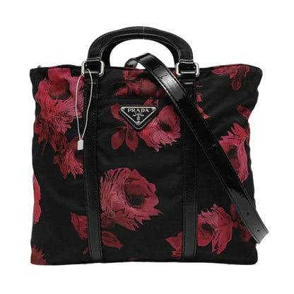 PRADA Tote bag Red Nylon Handbag Silver Hardware-(SKU)-951326942