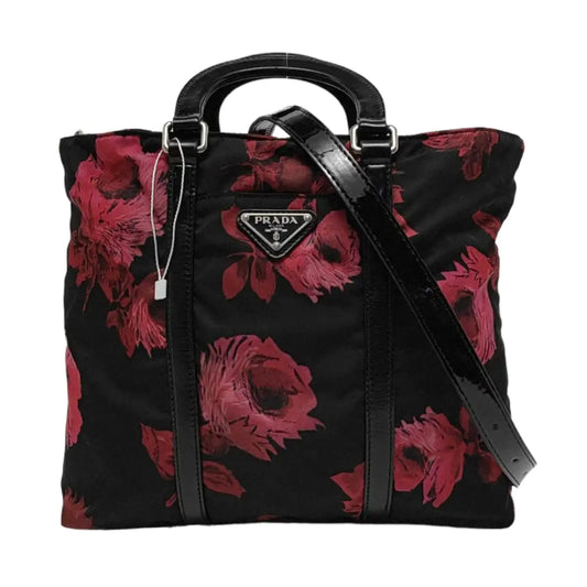PRADA Tote bag Red Nylon Handbag Silver Hardware-(SKU)-951326942