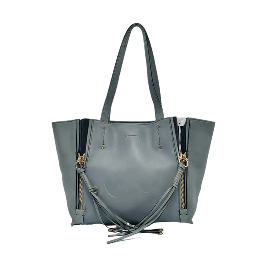 Chloé Milo Light Blue Cowhide Single Shoulder Bag Handbag Golden hardware-(SKU)-951412055