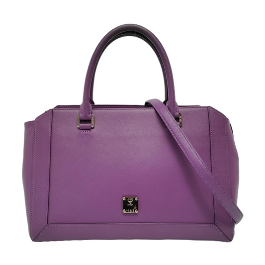 MCM NUOVO Purple Leather Crossbody Handbag Single Shoulder Bag Golden hardware Removable shoulder strap-(SKU)-951703920