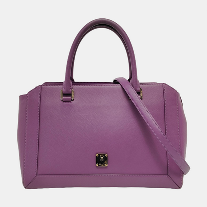 MCM NUOVO Purple Leather Crossbody Handbag Single Shoulder Bag Golden hardware Removable shoulder strap-(SKU)-951703920