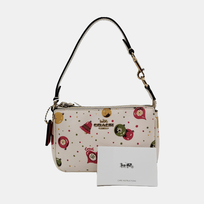 COACH NOLITA White Coated Canvas Printed Handbag Golden hardware-(SKU)-951528417