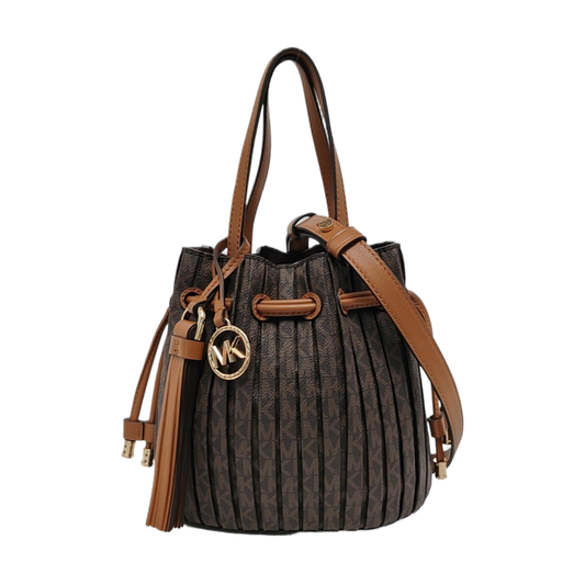 MICHAEL KORS Willa Extra Small Brown Coated Canvas Single Shoulder Bag Handbag Crossbody Bag Golden hardware Pouch detachable shoulder strap-(SKU)-951423591