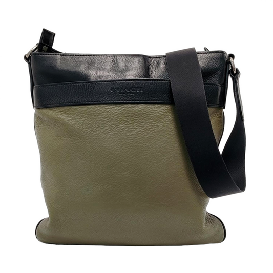 COACH Green Leather Crossbody Single Shoulder Bag Silver Hardware-(SKU)-951540005