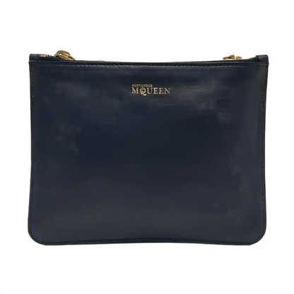 Alexander McQUEEN Dark Blue Sheepskin Handbag Golden hardware-(SKU)-951614903