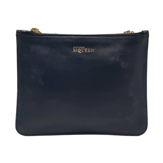 Alexander McQUEEN Dark Blue Sheepskin Handbag Golden hardware-(SKU)-951614903