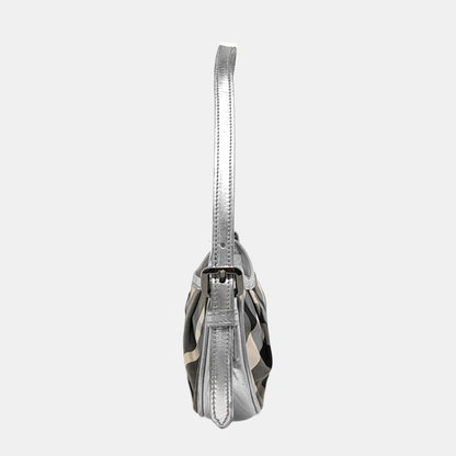BURBERRY Gray Nylon Single Shoulder Bag, Handbag Black hardware Removable shoulder strap-(SKU)-951639021