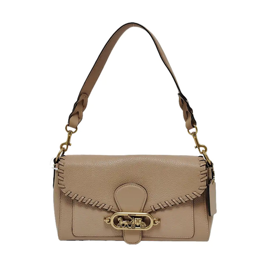 COACH 26 Khaki Cowhide Carriage Single Shoulder Bag Crossbody Handbag Golden hardware Removable shoulder strap-(SKU)-951599641