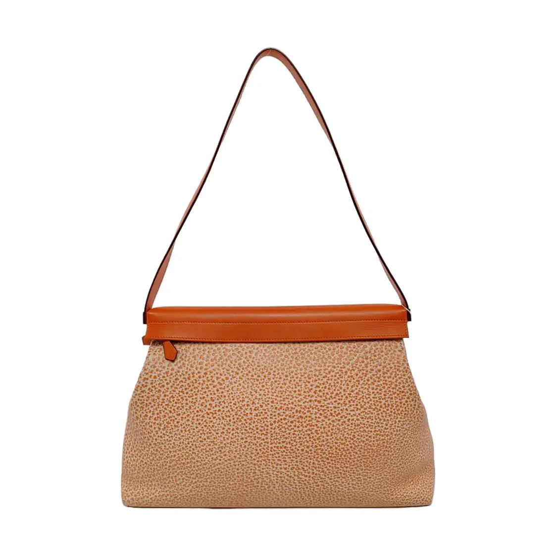 HERMÈS Yeoh Orange Pink Buffalo Leather Single Shoulder Bag Silver Hardware 🄶 Sub Pockets-(SKU)-951814551