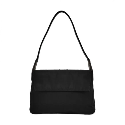 PRADA Black Nylon Single Shoulder Bag Silver Hardware-(SKU)-951945134