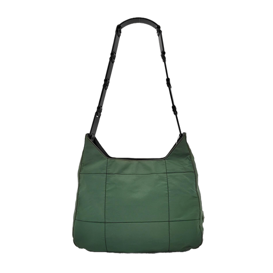 PRADA Dark green nylon single shoulder bag handbag Black hardware-(SKU)-951916972