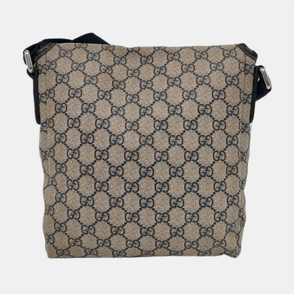 GUCCI Ebony Coated Canvas Monogram Shoulder Tote Crossbody Silver Hardware-(SKU)-951962908