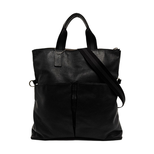 COACH Black Cowhide Single Shoulder Bag Sling Bag Tote Silver Hardware Removable shoulder strap-(SKU)-951940075