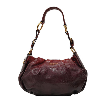 PRADA Medium size Brown Patent Leather Shoulder Bag Golden hardware-(SKU)-944510090