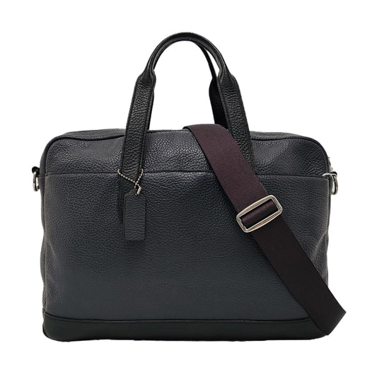 COACH Black Leather Single Shoulder Bag Silver Hardware Removable shoulder strap-(SKU)-951908313