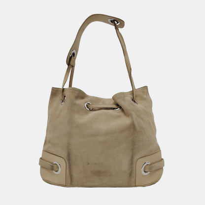 BALLY Tote bag Beige Suede Single Shoulder Tote Bag Silver Hardware-(SKU)-952425737