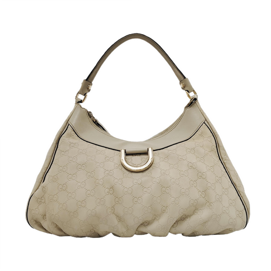 GUCCI D Gold Beige Cowhide Handbag Single Shoulder Bag Golden hardware-(SKU)-952213799