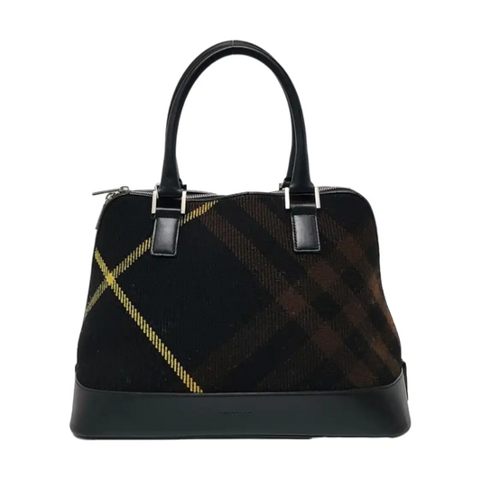 BURBERRY Tote bag Black fabric handbag Silver Hardware-(SKU)-952336388