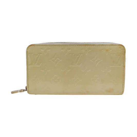 LOUIS VUITTON Yellow Patent Leather Embossed Wallet Golden hardware-(SKU)-952291694
