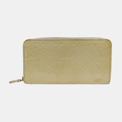 LOUIS VUITTON Yellow Patent Leather Embossed Wallet Golden hardware-(SKU)-952291694