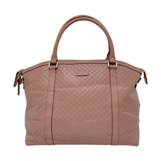 GUCCI Microguccissima Pink Calfskin Monogram Embossed Single Shoulder Tote Bag Crossbody Handbag Golden hardware-(SKU)-952396847
