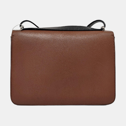 BURBERRY D-Ring Brown Leather Crossbody Single Shoulder Bag Silver Hardware Removable shoulder strap-(SKU)-952390772