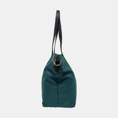 PRADA Tote bag Teal Nylon Logo Single Shoulder Bag, Handbag Golden hardware-(SKU)-952291642