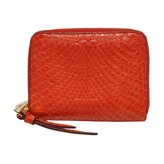 LOUIS VUITTON Orange Red Snake Skin Wallet Golden hardware-(SKU)-952344974