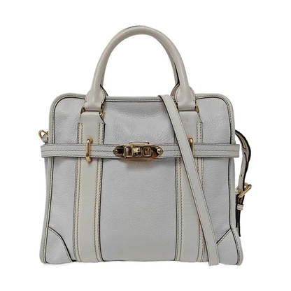 BURBERRY Minford Small size White Cowhide Single Shoulder Handbag Crossbody Bag Golden hardware Removable shoulder strap-(SKU)-952428263