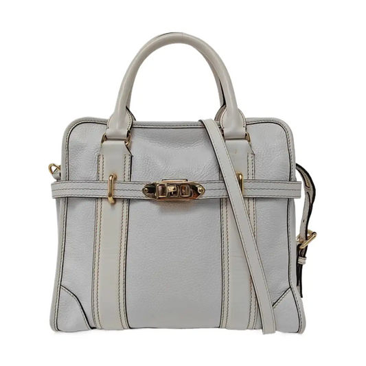 BURBERRY Minford Small size White Cowhide Single Shoulder Handbag Crossbody Bag Golden hardware Removable shoulder strap-(SKU)-952428263
