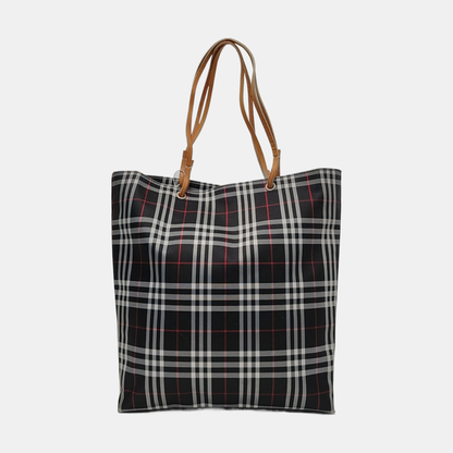 BURBERRY Black Canvas Shoulder Bag Silver Hardware-(SKU)-952520640