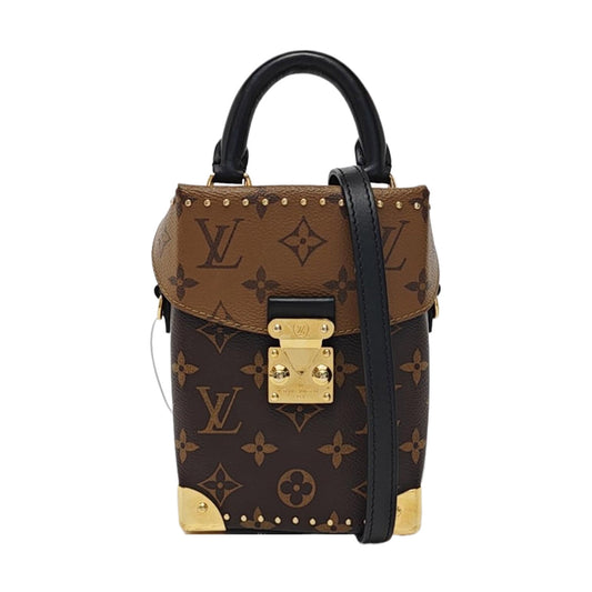 LOUIS VUITTON CAMERA BOX Brown Coated Canvas Monogram Shoulder Bag with Gold Hardware, Detachable Strap-(SKU)-952720692