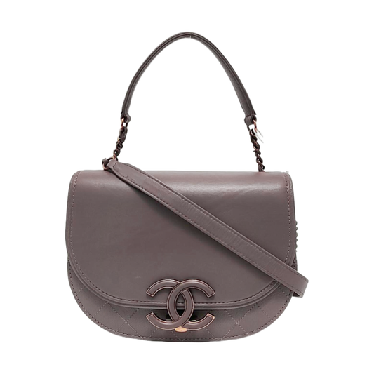 CHANEL COCO CURVE Light Purple Calfskin Quilted Shoulder Bag Tote Crossbody Bag Gold Hardware 24K Clasp-(SKU)-952954213